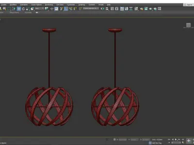 Swirl LED Pendant Light Low-poly 3D model