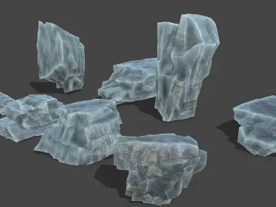 ice rocks 13 Low-poly 3D model