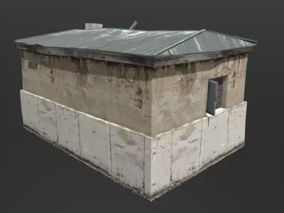 House destroyed - game ready Low-poly 3D model