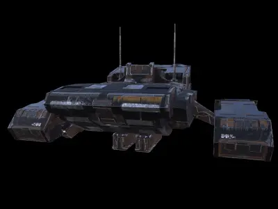SciFi Spaceship  Low-poly 3D model