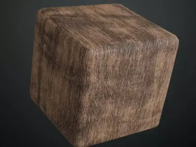 Scuffed and Scratched Dark Wood Surface PBR Seamless Texture