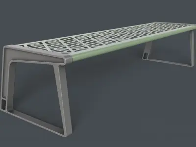 Metal Modern Bench 16 PBR Game Ready Low-poly 3D model