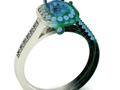 Engagement ring 3D print model