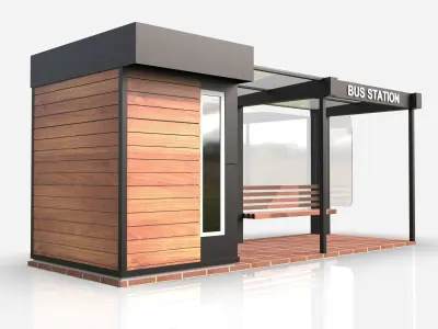 Bus station 3D model