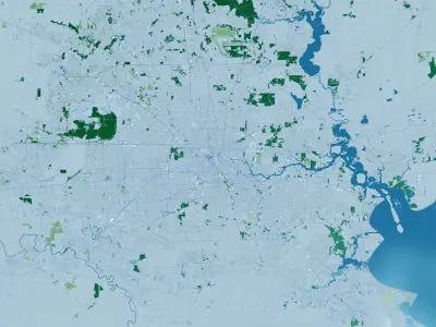 Houston with terrain 3D model