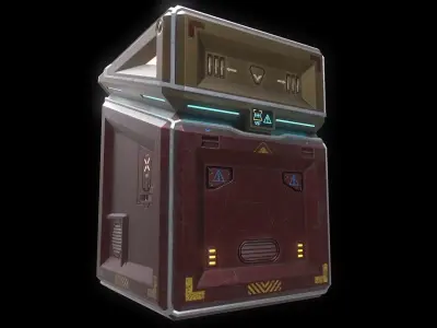 Scifi Crate Openable Door Low-poly 3D model