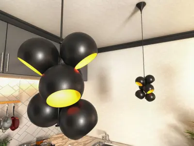 A Modern Cluster light hang lamp 3D model