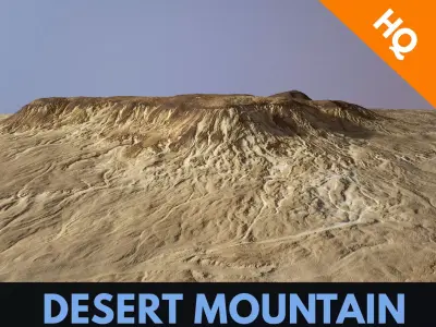 Desert Mountain Africa Landscape  DunesPBR Low Poly 02 Low-poly 3D model