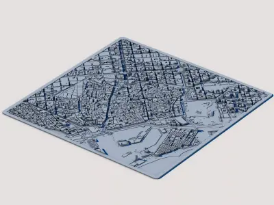 Barcelona City 3D Model Sagrada Familia Architecture 3D print model purchase