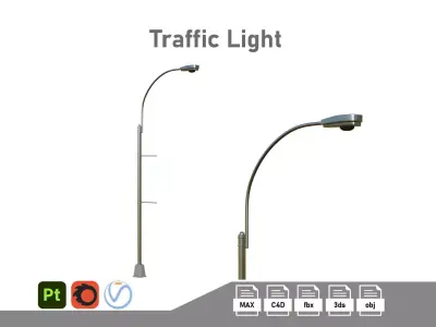 Traffic Light 01 Low-poly 3D model