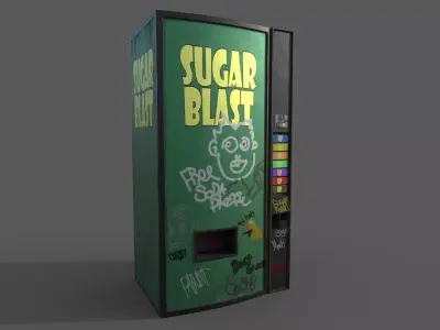 Soda vending machine pbr low poly Low-poly 3D model