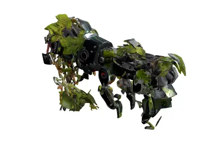 Overgrown SciFi Robot Arm Low-poly 3D model