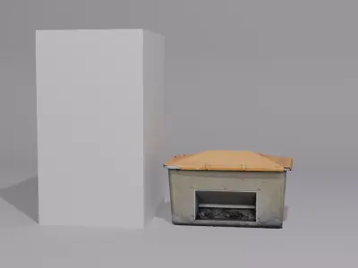 Realistic Yellow Winter Grit Bin - 8K Photogrammetry - 4 LODs Low-poly 3D model