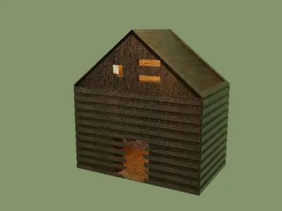 FREE Little House Wooden Free low-poly 3D model