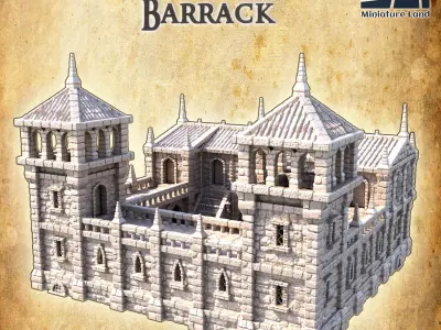 Imperial Barracks Tabletop Terrain 28 MM 3D print model