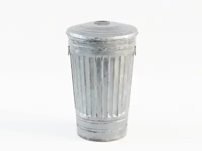 Worn Trash Can Low-poly 3D model