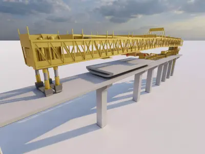 Bridge Construction 3D Model - Detailed Look into Infrastructure 3D model get
