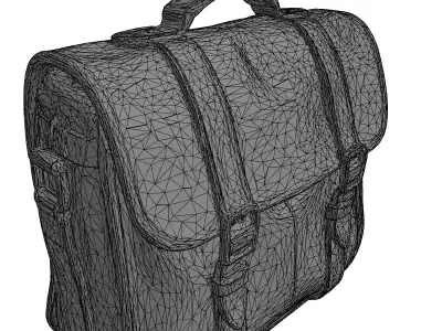 Brown Leather Briefcase Satchel Low-poly 3D model