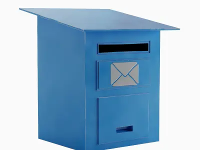 Postbox 04 Low-poly 3D model