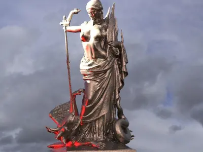 Medieval Angel slaying Dragon Collection 1 3D model