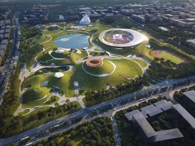 Futuristic Landform Park Masterplan 3D model