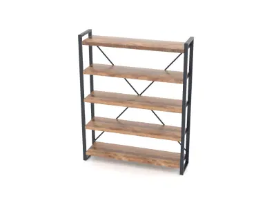 Book Cabinet Mango Wood Furniture Low-poly 3D model