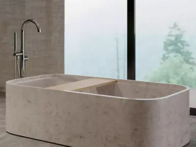 Bathtub modern bathroom with 3D model