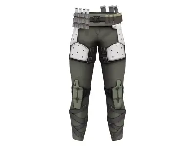 Sci-fi Cyborg Ranger Pants With Ammunition Belt Low-poly 3D model