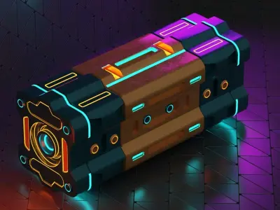 Sci-Fi box Low-poly 3D model 3