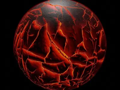 Alien Lava Planet Sci-Fi Fantasy Scenery 3D model