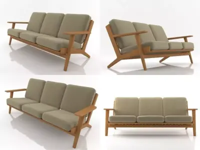 GE 290 3-seater sofa 3D model