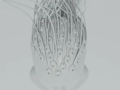 Cyborg Bionic Hair 3D model