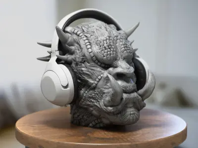 Robot demon Headphone Stand Demon headphone stand 3D print model