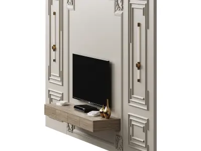 Modern TV Wall 08 3D model