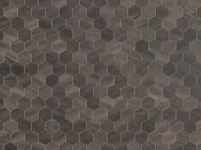 Dark Hexagonal Wood Tiles PBR Seamless Texture