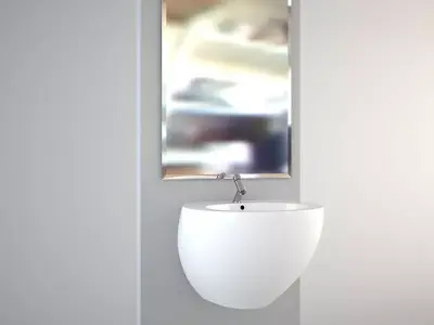 Wall hung Egg Pod wash-basin 3D model