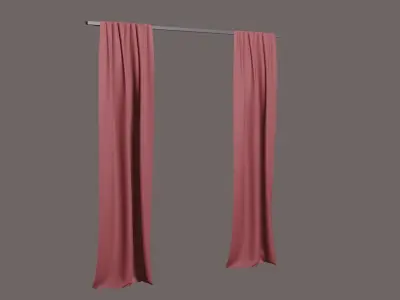 Curtains Red 3D model