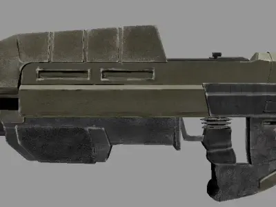 Sci-fi machine gun Low-poly 3D model