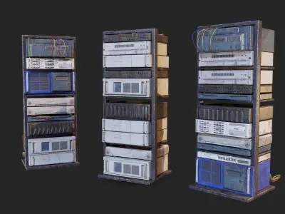 Old Server Low-poly 3D model