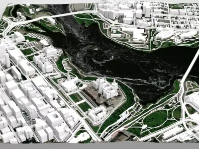 Cityscape Ottawa Canada 3D model