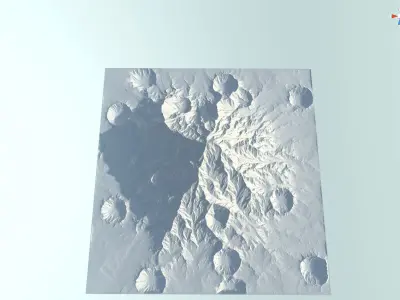 Massive Mountain with Crates 3D model