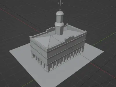 Reneissance Spanish Town Hall Low-poly 3D model