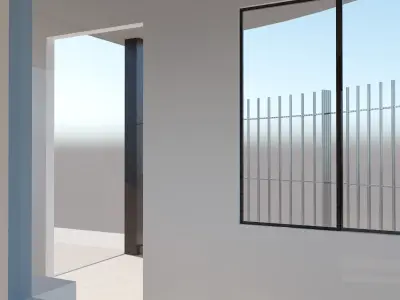 Modern security booth 3D model
