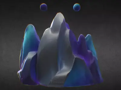 Cosmic Terrain Low-poly 3D model