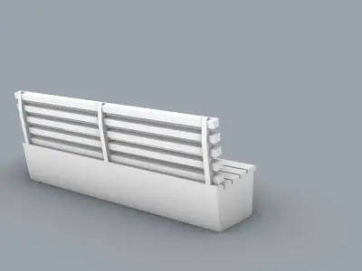 Simple Outdoors Bench Low-poly 3D model