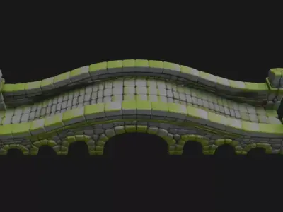 Forest Old Bridge 3d Model 3D model