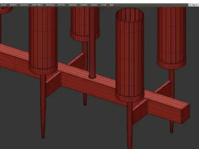 FASHION BRASS LINE CHANDELIER Low-poly 3D model