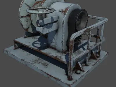 Winch Machine Low-poly 3D model