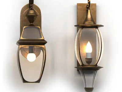 Two classic wall lights Free 3D model