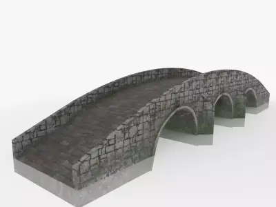 Stone Bridge Low-poly 3D model get